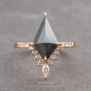 2.13 Carat Black Kite Diamond Engagement Ring, Avaline Setting