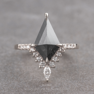 2.13 Carat Black Kite Diamond Engagement Ring, Avaline Setting