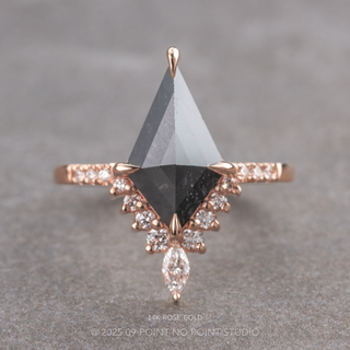2.13 Carat Black Kite Diamond Engagement Ring, Avaline Setting