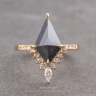 2.13 Carat Black Kite Diamond Engagement Ring, Avaline Setting