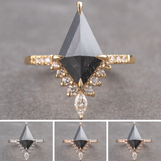2.13 Carat Black Kite Diamond Engagement Ring, Avaline Setting