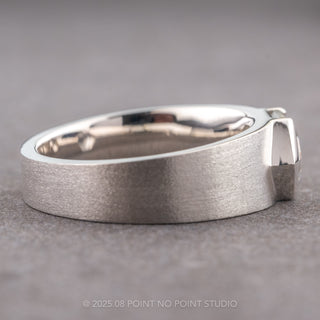 Clear Hexagon Diamond Wedding Band, Cygnus Setting, Platinum