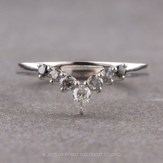 Ombre Diamond Wedding Band, Cassiopeia Setting, 14k White Gold