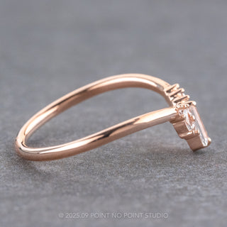 Baguette Moonstone and Diamond Wedding Band, Tabina Setting, 14K Rose Gold