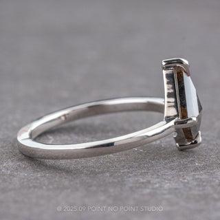 1.20 Carat Black Speckled Kite Diamond Engagement Ring, Jane Setting, Platinum