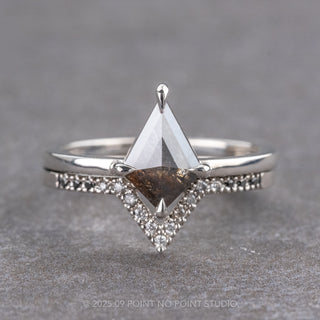 17 Ombre Diamond Small Victoria Band, 14k White Gold