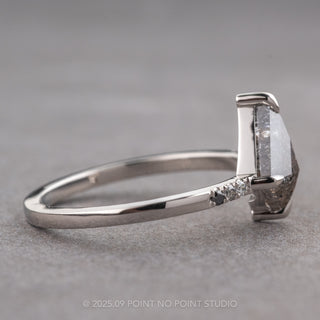 1.36 Carat Salt and Pepper Kite Diamond Engagement Ring, Ombre Jules Setting, Platinum