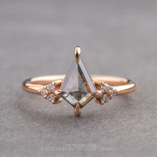 .99 Carat Salt and Pepper Kite Diamond Engagement Ring, Quinn Setting