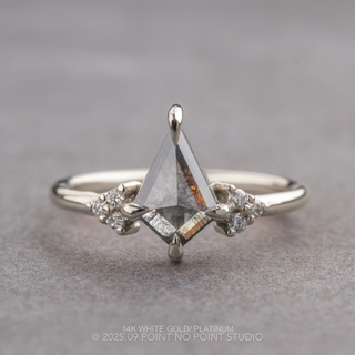 .99 Carat Salt and Pepper Kite Diamond Engagement Ring, Quinn Setting