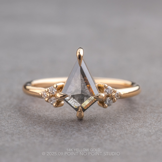 .99 Carat Salt and Pepper Kite Diamond Engagement Ring, Quinn Setting