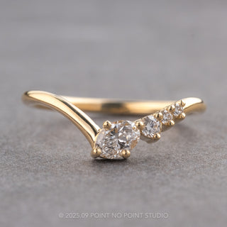 White Diamond Wedding Band, Ryan Setting, 14K Yellow Gold