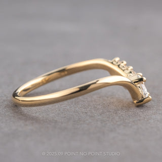 White Diamond Wedding Band, Ryan Setting, 14K Yellow Gold