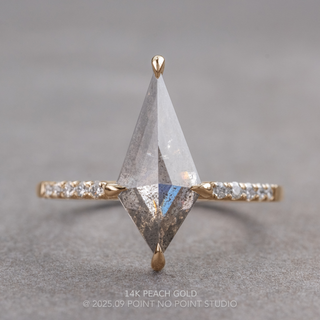 2.45 Carat Salt and Pepper Kite Diamond Engagement Ring, Jules Setting