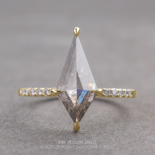 2.45 Carat Salt and Pepper Kite Diamond Engagement Ring, Jules Setting