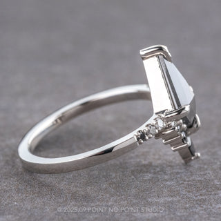 1.18 Carat Black Speckled Kite Diamond Engagement Ring, Ombre Avaline Setting, Platinum