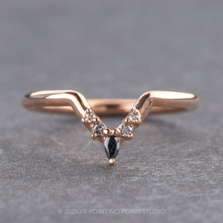 Marquise Diamond Wedding Band, Ombre Freya Setting, 14K Rose Gold