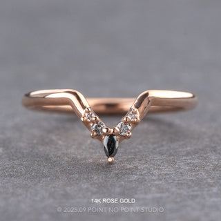 Freya Wedding Ring, 5 Ombre Diamond, Round Band