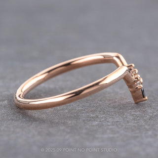 Marquise Diamond Wedding Band, Ombre Freya Setting, 14K Rose Gold
