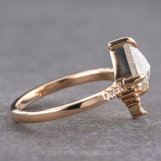 .99 Carat Icy White Kite Diamond Engagement Ring, Avaline Setting, 14K Peach Gold