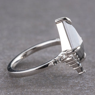 1.76 Carat Black Kite Diamond Engagement Ring, Ombre Avaline Setting, Platinum