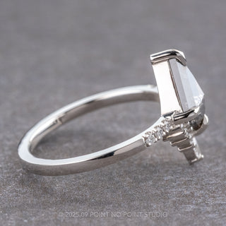 1.29 Carat Salt and Pepper Kite Diamond Engagement Ring, Avaline Setting, Platinum