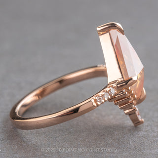 2.02 Carat Icy Orange Kite Diamond Engagement Ring, Avaline Setting, 14K Rose Gold