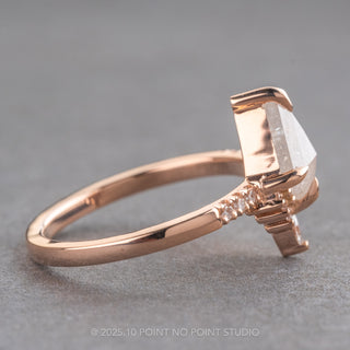 .99 Carat Icy White Kite Diamond Engagement Ring, Avaline Setting, 14K Rose Gold