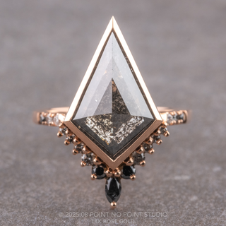 3.30 Carat Black Kite Diamond Engagement Ring, Bezel Ombre Avaline Setting