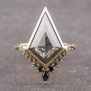 3.30 Carat Black Kite Diamond Engagement Ring, Bezel Ombre Avaline Setting