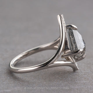 1.29 Carat Salt and Pepper Kite Diamond Engagement Ring, Arwen Setting, Platinum