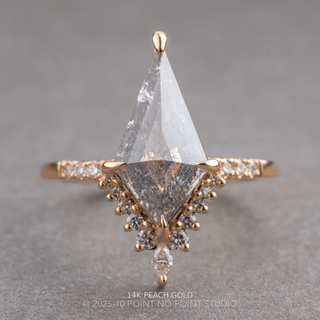 1.96 Carat Salt and Pepper Kite Diamond Engagement Ring, Avaline Setting