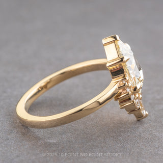 1.36 Carat Clear Pear Diamond Engagement Ring, Ava Setting, 14K Yellow Gold