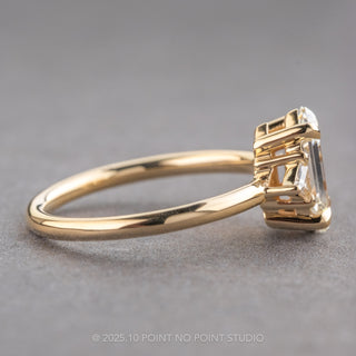 1.08 Carat Clear Hexagon Diamond Engagement Ring, Zoe Setting, 14K Yellow Gold