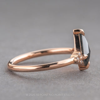 .64 Carat Black Kite Diamond Engagement Ring, Quinn Setting, 14k Rose Gold