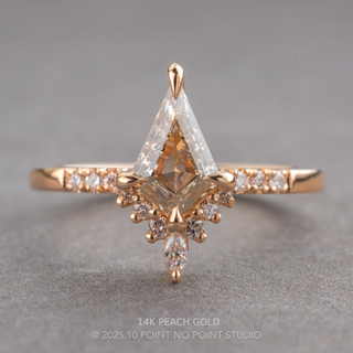 1.03 Carat Canadian Salt and Pepper Kite Diamond Engagement Ring, Avaline Setting, Point No Point Studio. Available in a variety of metal types. Eco-friendly, Recycled Metals, Conflict Free.