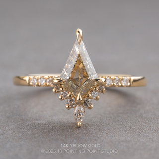1.03 Carat Canadian Salt and Pepper Kite Diamond Engagement Ring, Avaline Setting, Point No Point Studio. Available in a variety of metal types. Eco-friendly, Recycled Metals, Conflict Free.