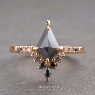 1.15 Carat Black Kite Diamond Engagement Ring, Ombre Avaline Setting, Point No Point Studio. Available in a variety of metal types. Eco-friendly, Recycled Metals, Conflict Free.