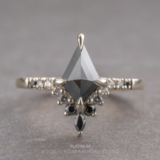 1.15 Carat Black Kite Diamond Engagement Ring, Ombre Avaline Setting, Point No Point Studio. Available in a variety of metal types. Eco-friendly, Recycled Metals, Conflict Free.