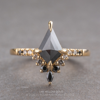 1.15 Carat Black Kite Diamond Engagement Ring, Ombre Avaline Setting, Point No Point Studio. Available in a variety of metal types. Eco-friendly, Recycled Metals, Conflict Free.