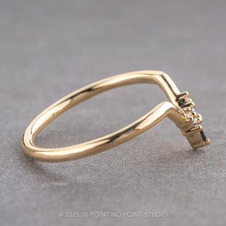 Marquise Diamond Wedding Band, Ombre Freya Setting, 14K Yellow Gold