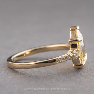 1.32 Carat Clear Pear Diamond Engagement Ring, Eliza Setting, 14K Yellow Gold