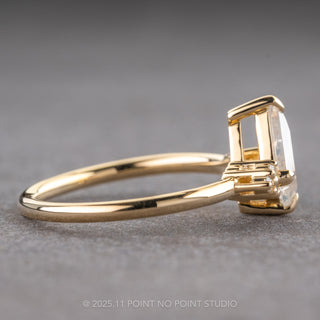 .77 Carat Icy White Kite Diamond Engagement Ring, Quinn Setting, 14k Yellow Gold