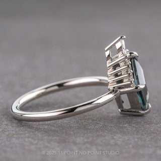 1.15 Carat Blue Lozenge Sapphire and Diamond Engagement Ring, Ava Setting, Platinum