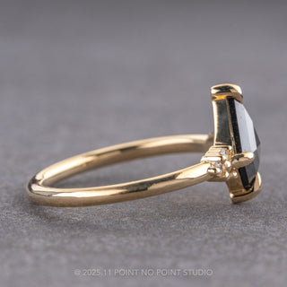 .98 Carat Black Kite Diamond Engagement Ring, Quinn Setting, 14k Yellow Gold
