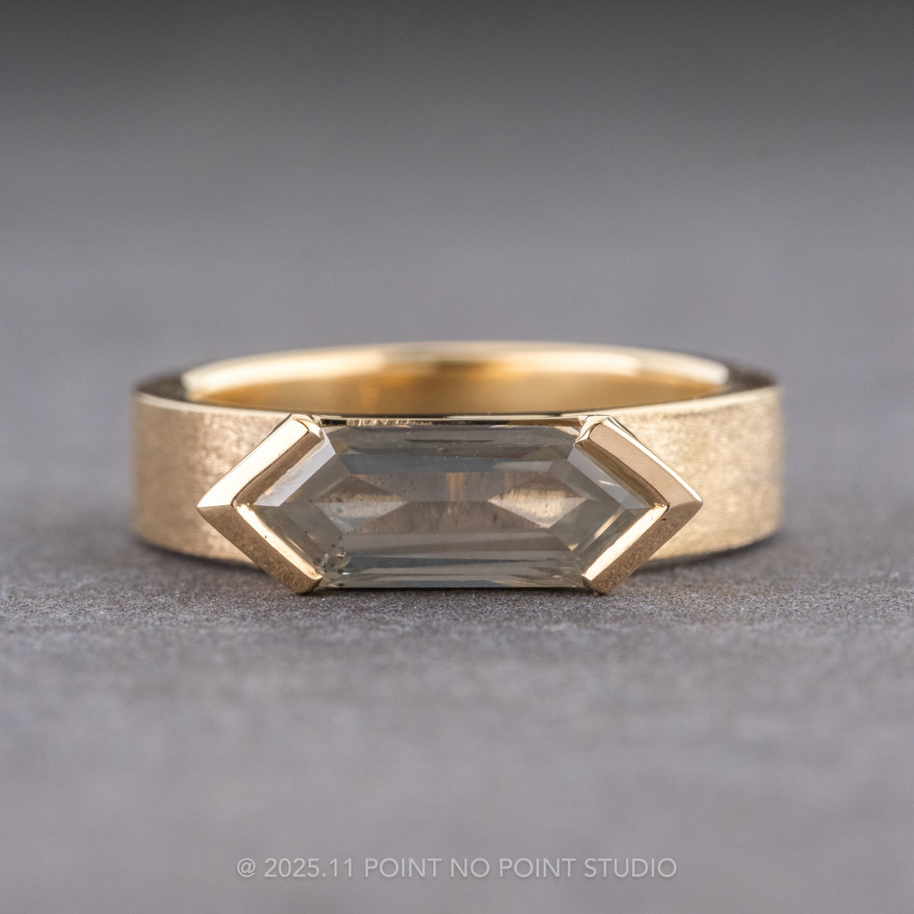 Icy Grey Diamond Engagement Ring, Point No Point Studio
