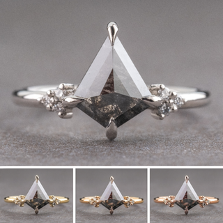 Kite diamond engagement ring