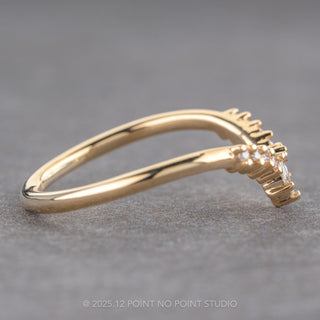 Marquise Diamond Wedding Band, X-Small Cleo Setting, 14K Yellow Gold