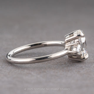 2.26 Carat Oval Moissanite Engagement Ring, Zoe Setting, Platinum