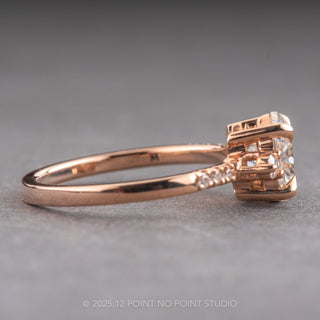 1.50 Carat Hexagon Moissanite Engagement Ring, Eliza Setting, 14k Rose Gold