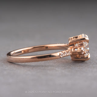 1.50 Carat Hexagon Moissanite Engagement Ring, Eliza Setting, 14k Rose Gold